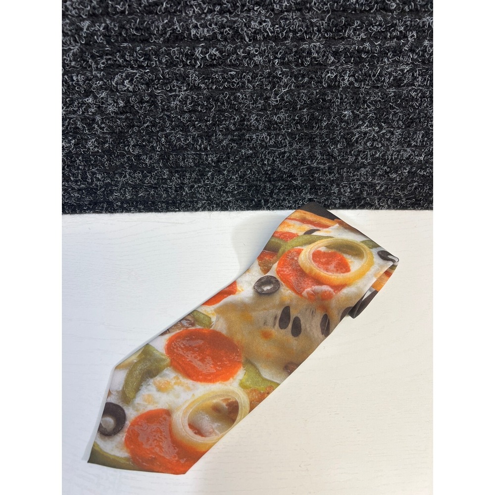 Ralph Marlin Pizza Tie - 1998 Vintage‎ Made in USA - Brown